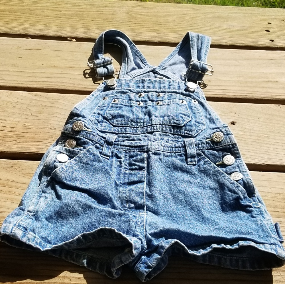 Girls Denim Overall Shorts